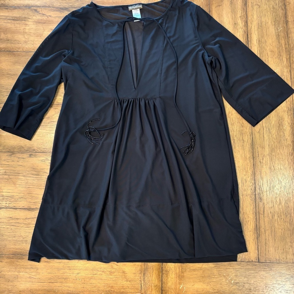 Tommy Bahama Black Swim Coverup, Medium, Beach Vacation Resort Pool Lake Cruise